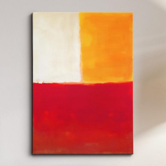 Modern Abstract Red Orange Exhibition Oil Painting Wall Art Framed Canvas Poster Print Home Living Room Decor