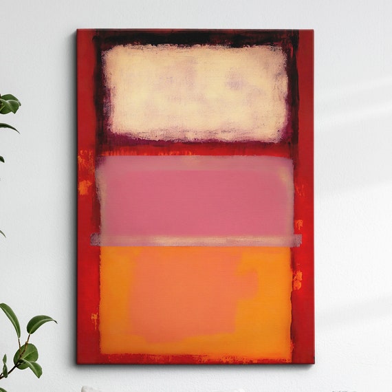 Modern Abstract Red Pink Exhibition Oil Painting Wall Art Framed Canvas Poster Print Home Living Room Decor