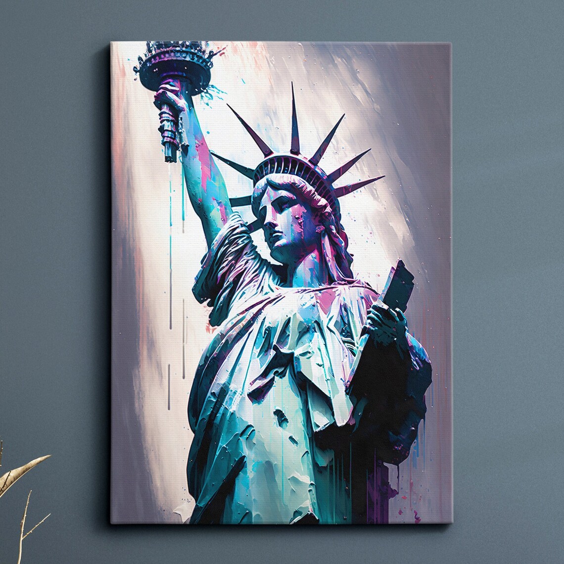 Statue of Liberty Abstract Modern Wall Art Print