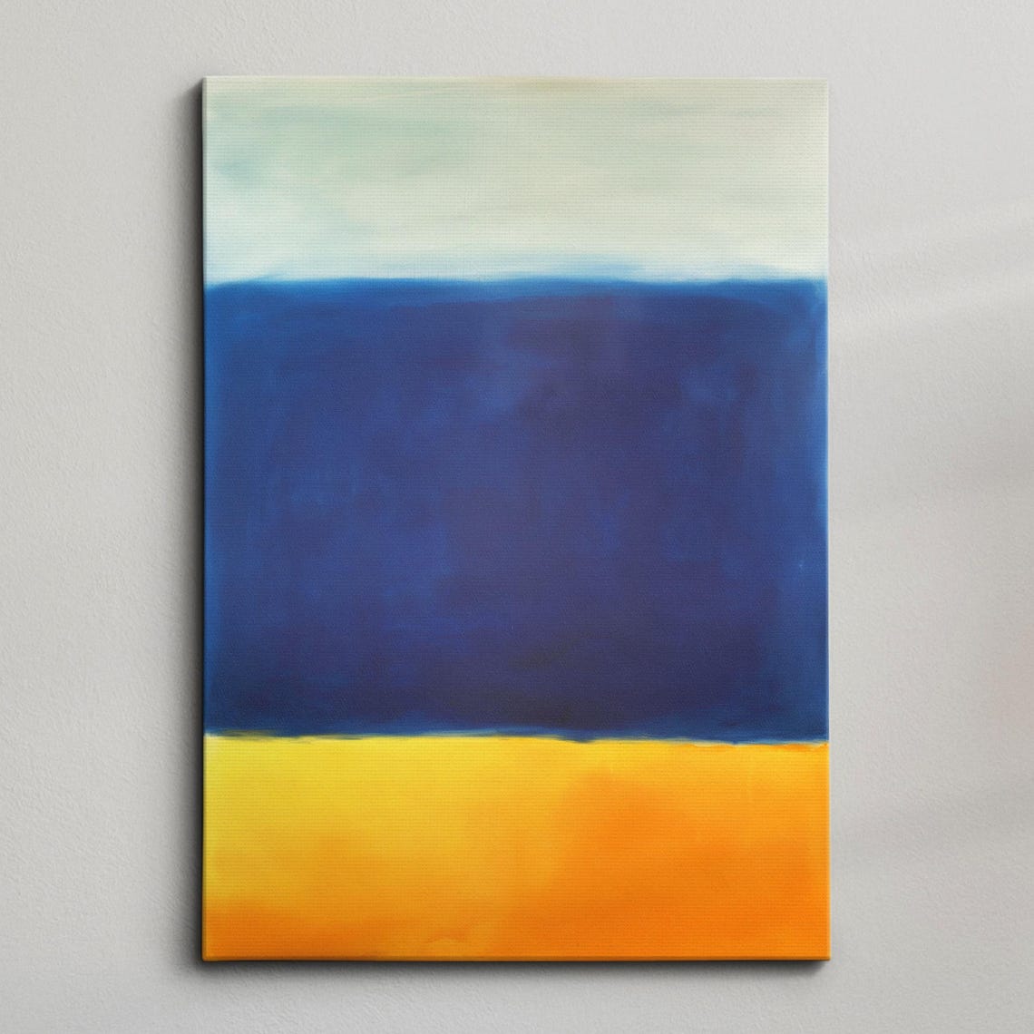 Rothko Style Blue Orange Pale Green Color Field Canvas Poster