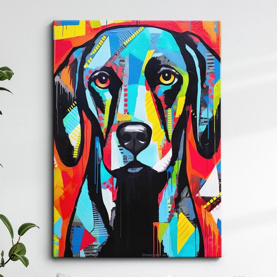 Colorful Abstract Labrador Retriever Portrait Pop Art Poster Decor