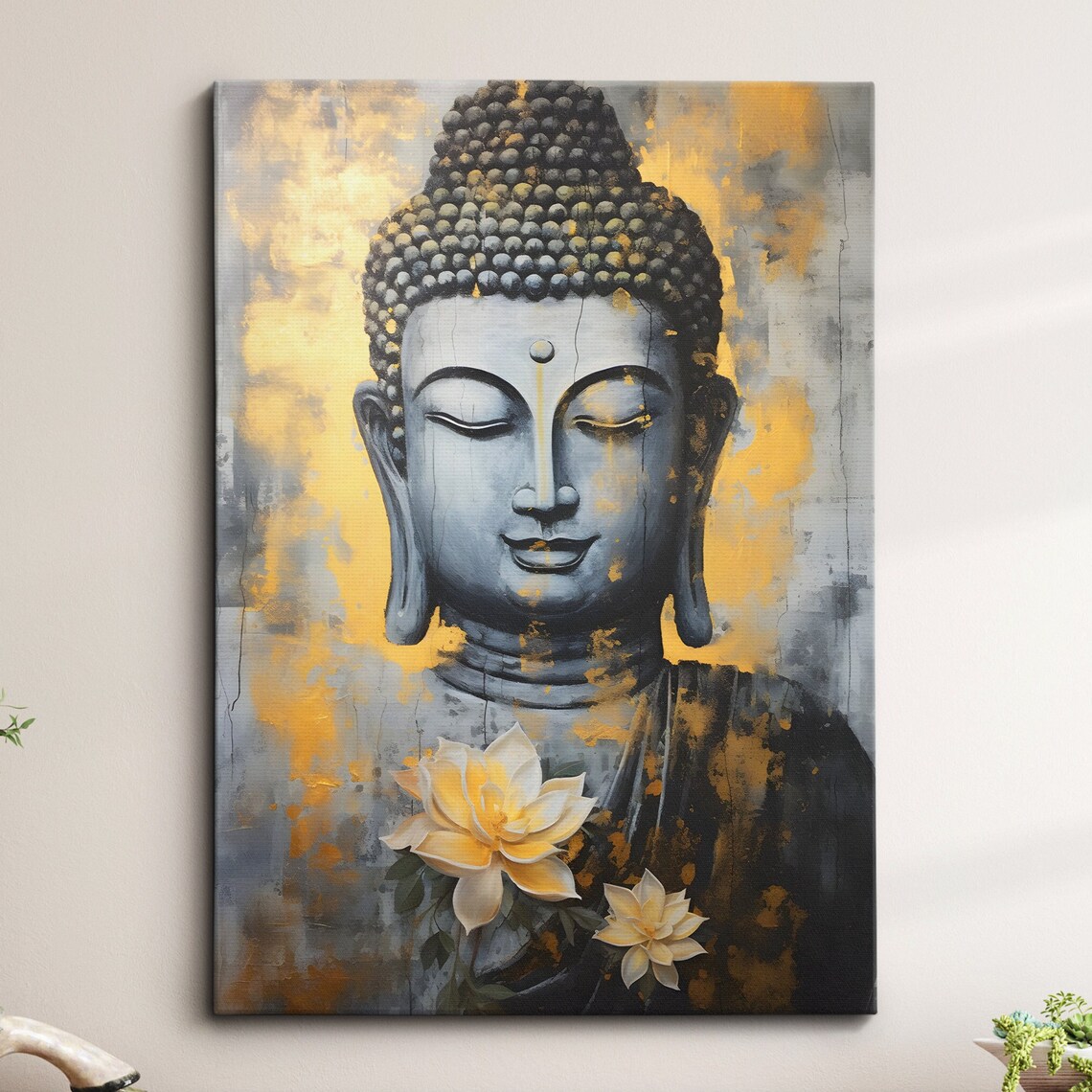 Buddha Gold Style Oil Painting Art Print