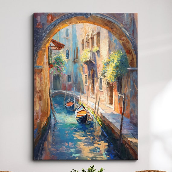 Venice Italy Canal Cathedral Abstract Modern Colourful Europe Painting Wall Art Framed Canvas Poster Print Homeoffice Room Decor Gifts