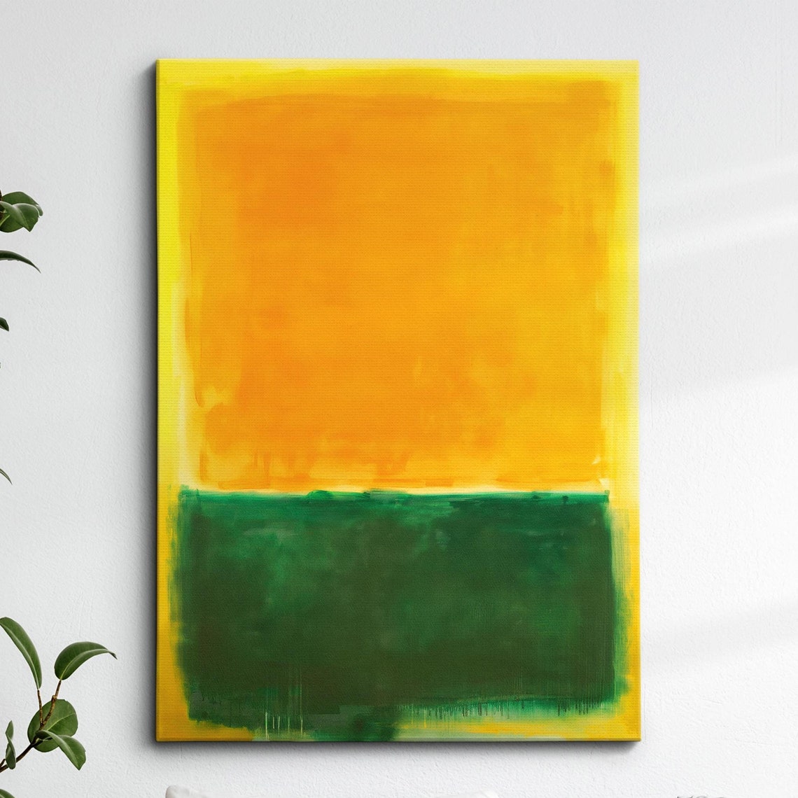 Burnt Orange Forest Green Color Block Modern Abstract Poster