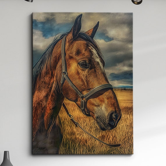Horse Animal Abstract Oil Painting Splatter Style Wall Art Framed Canvas Poster Print Home Kitchen Office Room Decor Gifts
