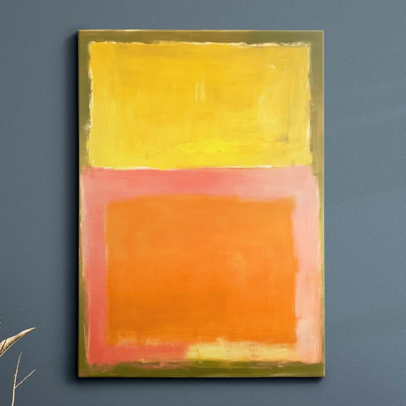 Modern Abstract Yellow Orange Exhibition Oil Painting Wall Art Framed Canvas Poster Print Home Living Room Decor