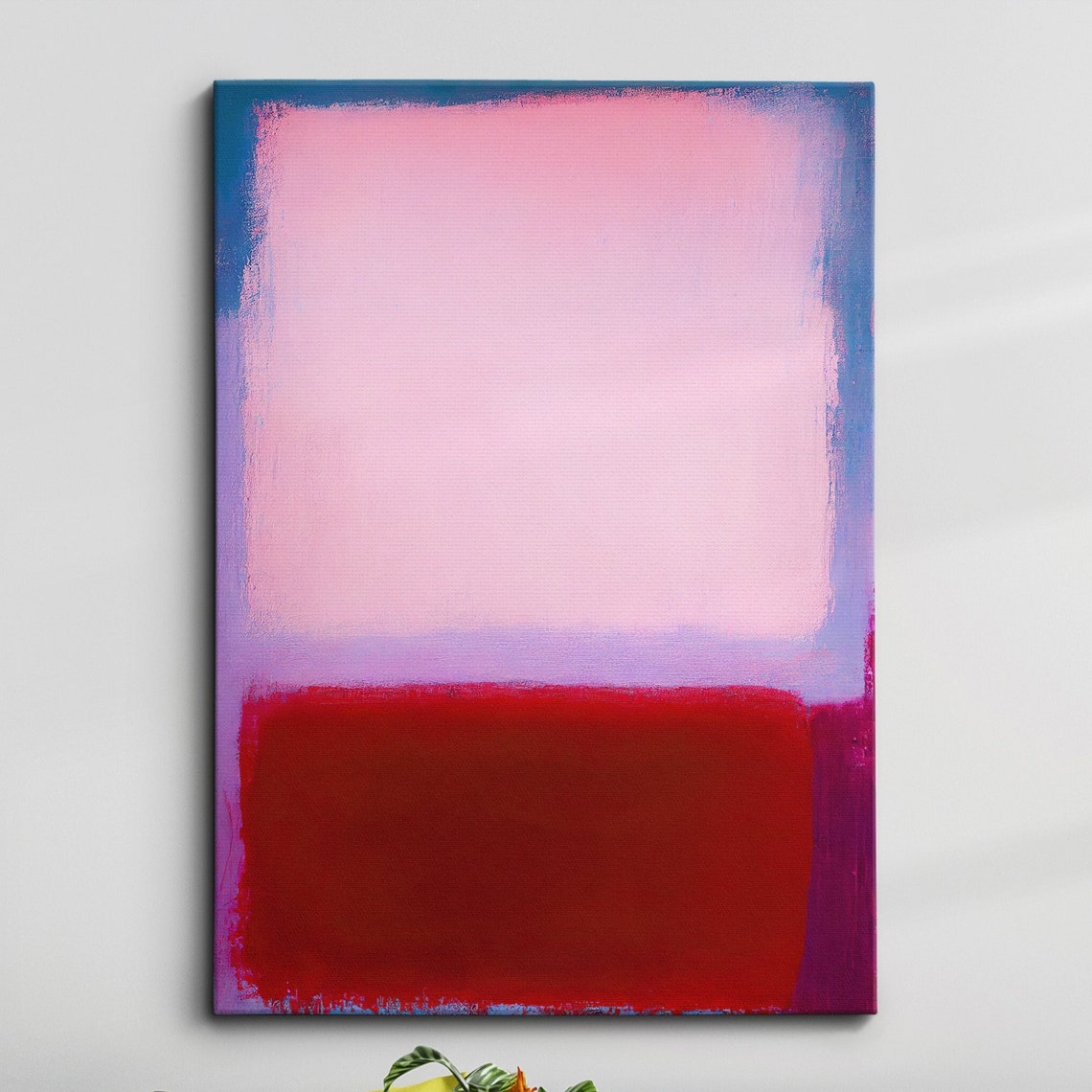 Pink Red Color Field Abstract Modern Oil Painting Art Poster