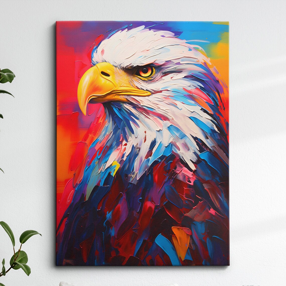 Abstract Eagle Animal Oil Painting, Splatter Style Art Print