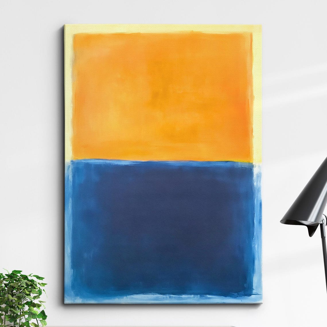 Rothko Style Abstract Orange Blue Two-Panel Color Field Canvas Poster