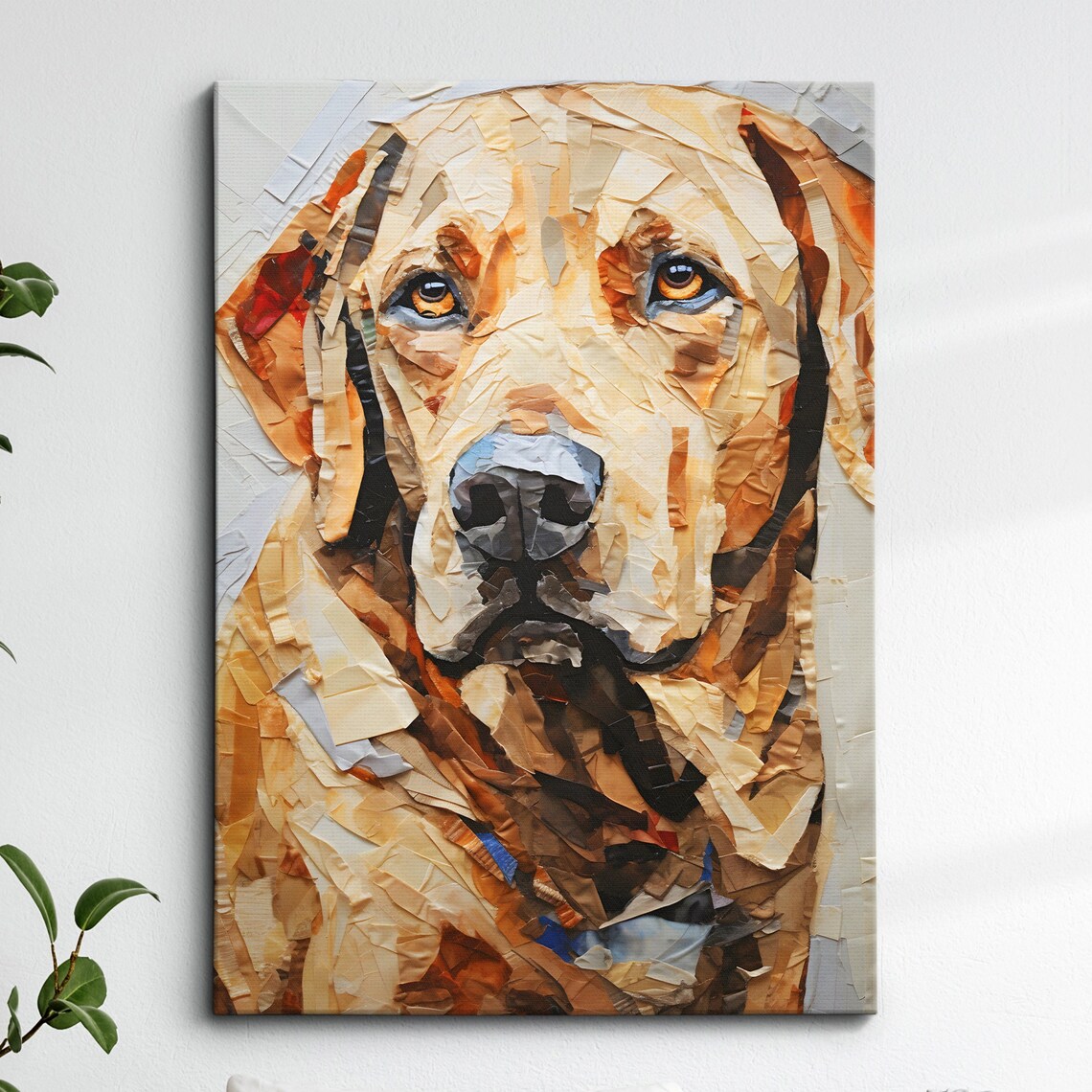 Labrador Retriever Paper Mache Style Art Print