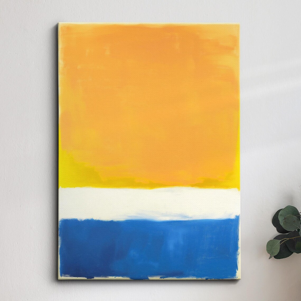 Sunrise Orange Blue Abstract Modern Minimalist Oil Painting Poster