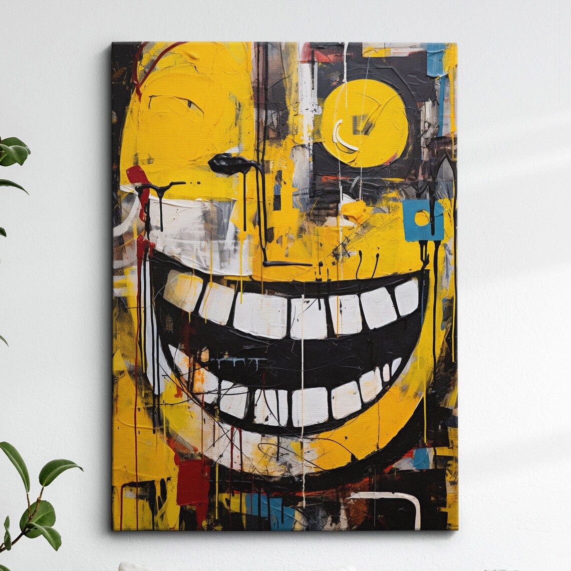 Happy Face Graffiti Character Abstract Modern Art Print