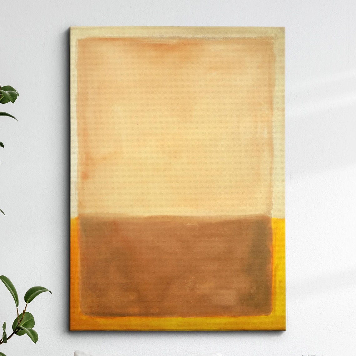 Warm Peach Chocolate Brown Color Field Abstract Artwork Poster