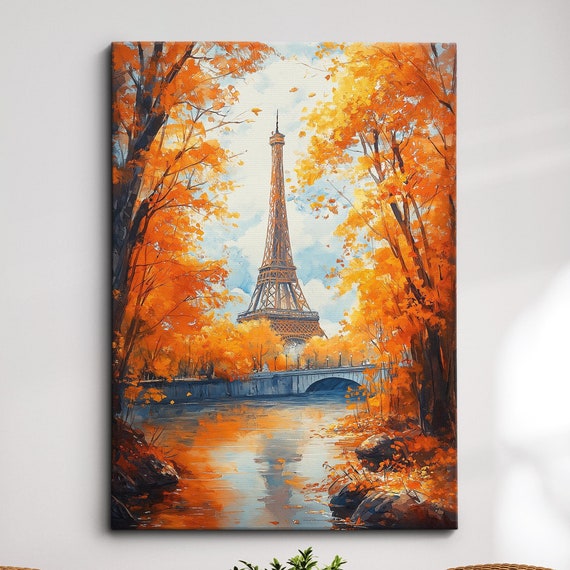Eiffel Tower Paris France Europe Travel Abstract Oil Modern Painting Wall Art Framed Canvas Poster Print Homeoffice Room Decor Gifts