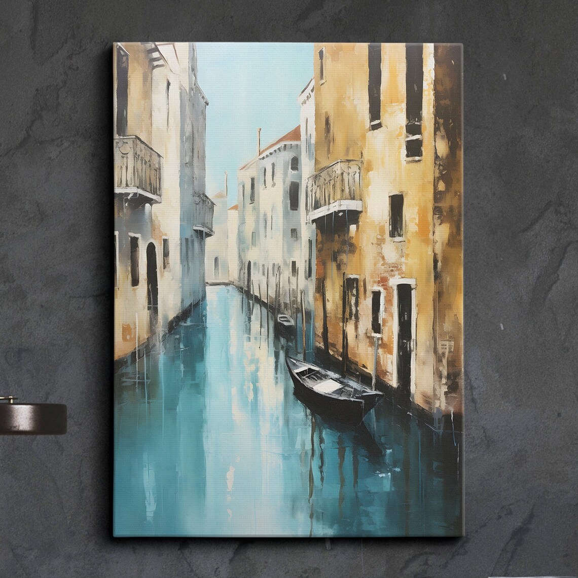 Venice Italy Canal Gondola Abstract Impressionist Art Poster
