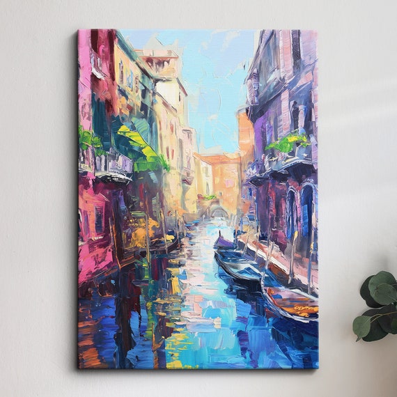 Venice Italy Canal Cathedral Abstract Colourful Art Print