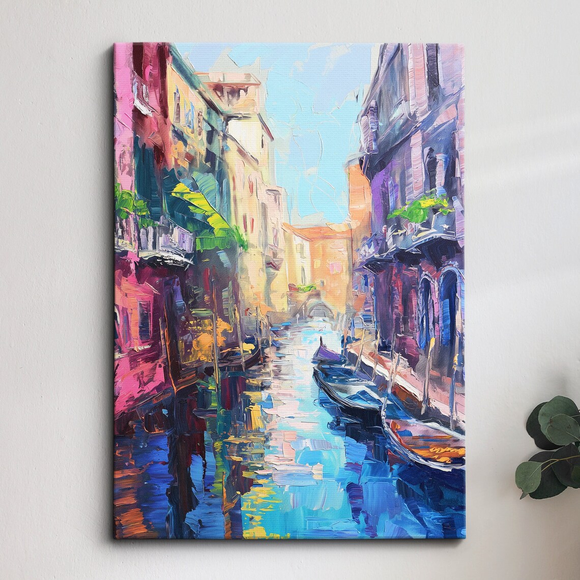 Venice Italy Canal Cathedral Abstract Colourful Art Print