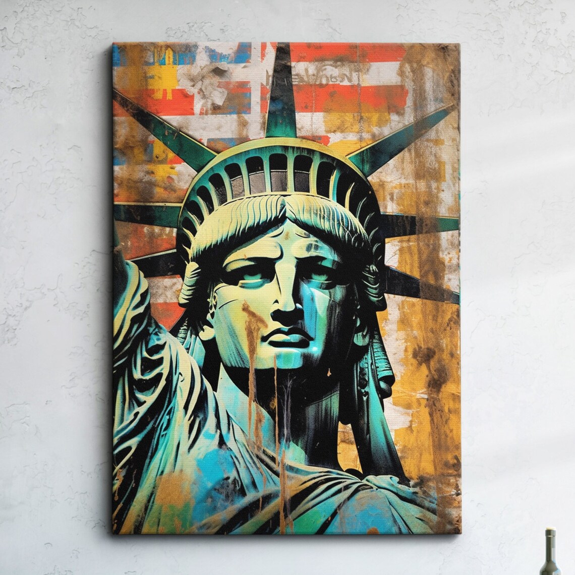 Statue of Liberty Grunge Street Art Patriotic NYC Portrait Poster