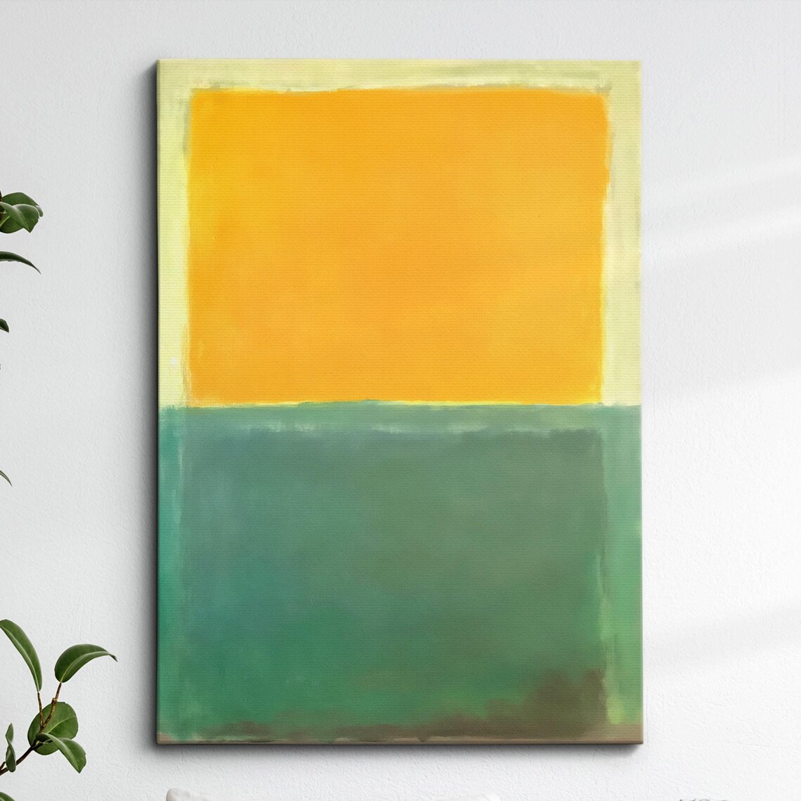 Bright Orange Teal Rothko Style Color Field Abstract Art Wall Poster