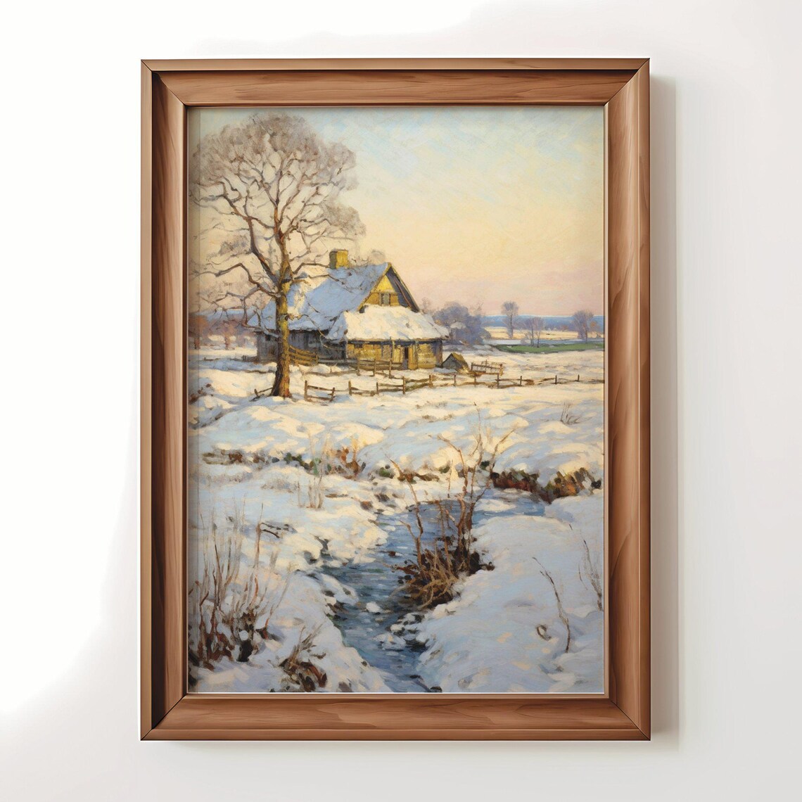 Winter Snow Decor, Vintage French Countryside - Image 3