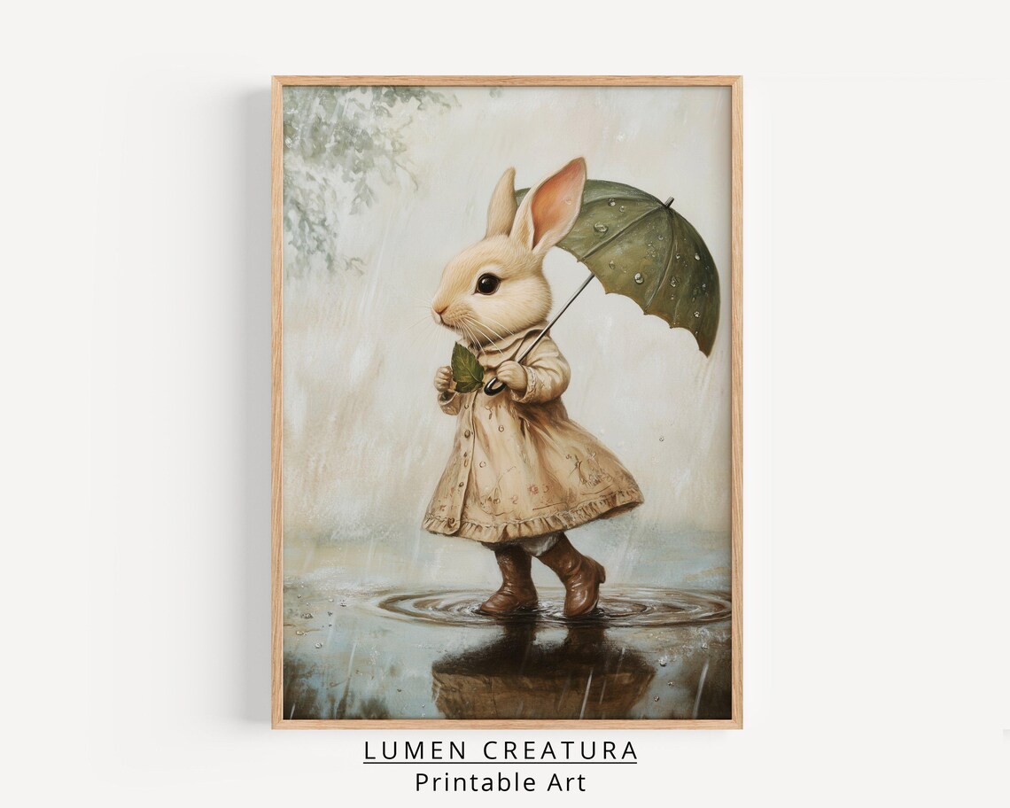 Spring Rabbit Bunny, Rustic Farmhouse Vintage Easter