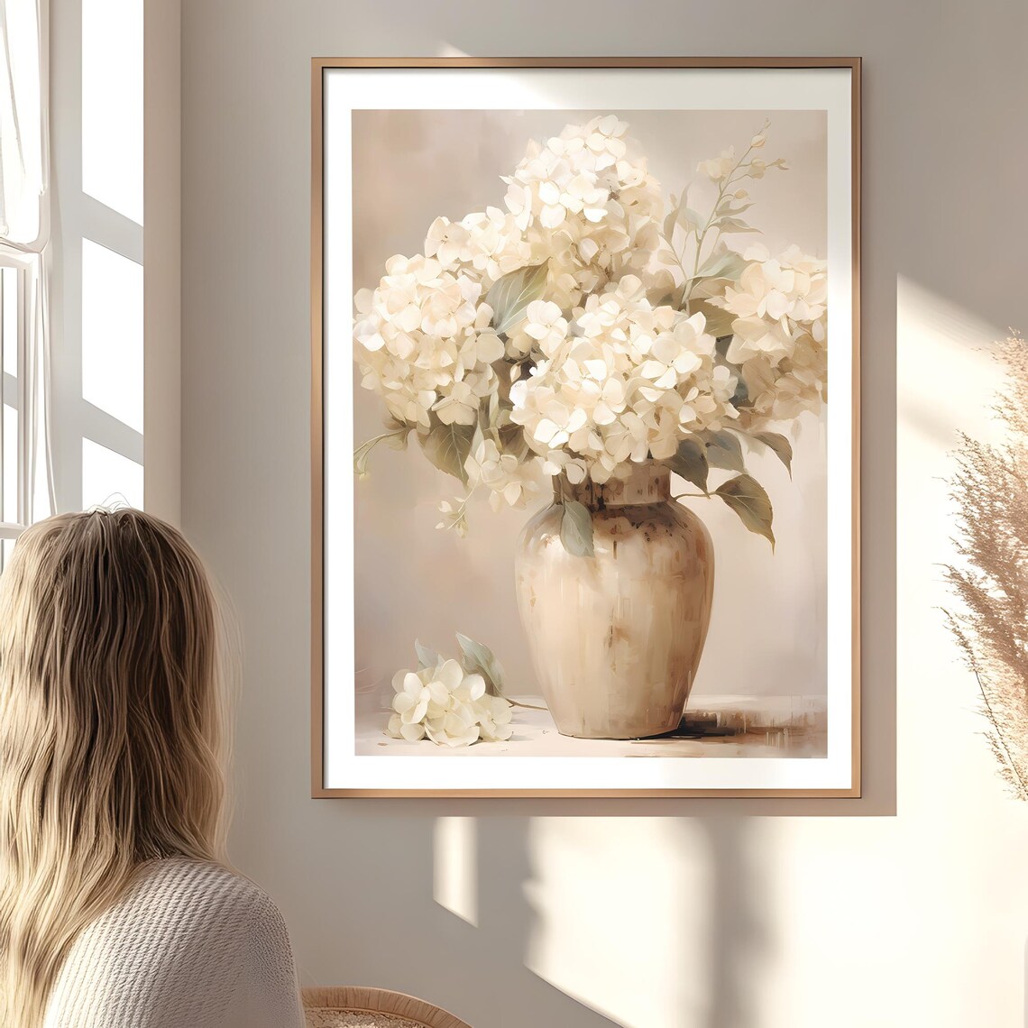 Vintage Botanical Flower Vase Blossom Art Print