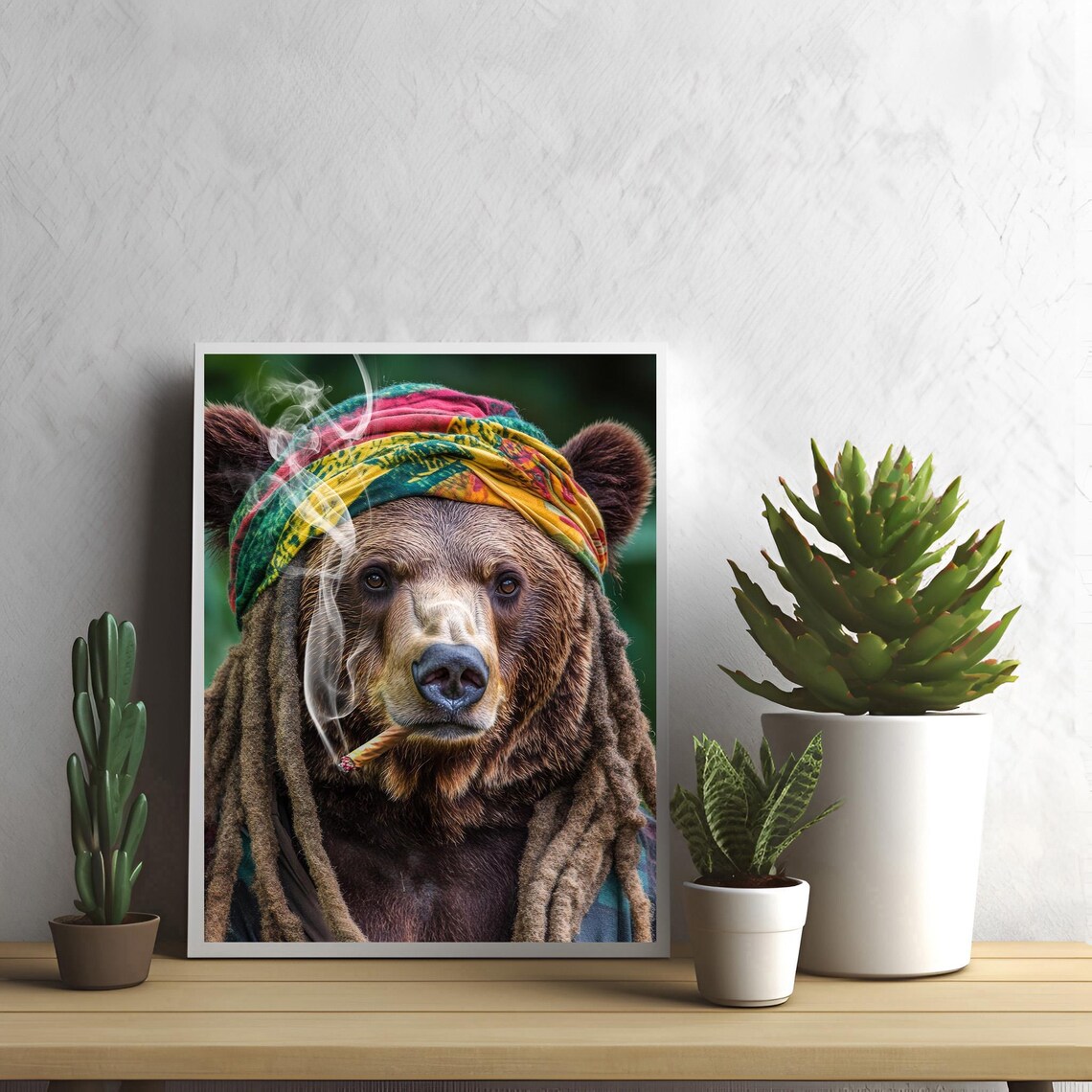 Bear Print, Rastafari Jamaican Decor Poster - Image 4
