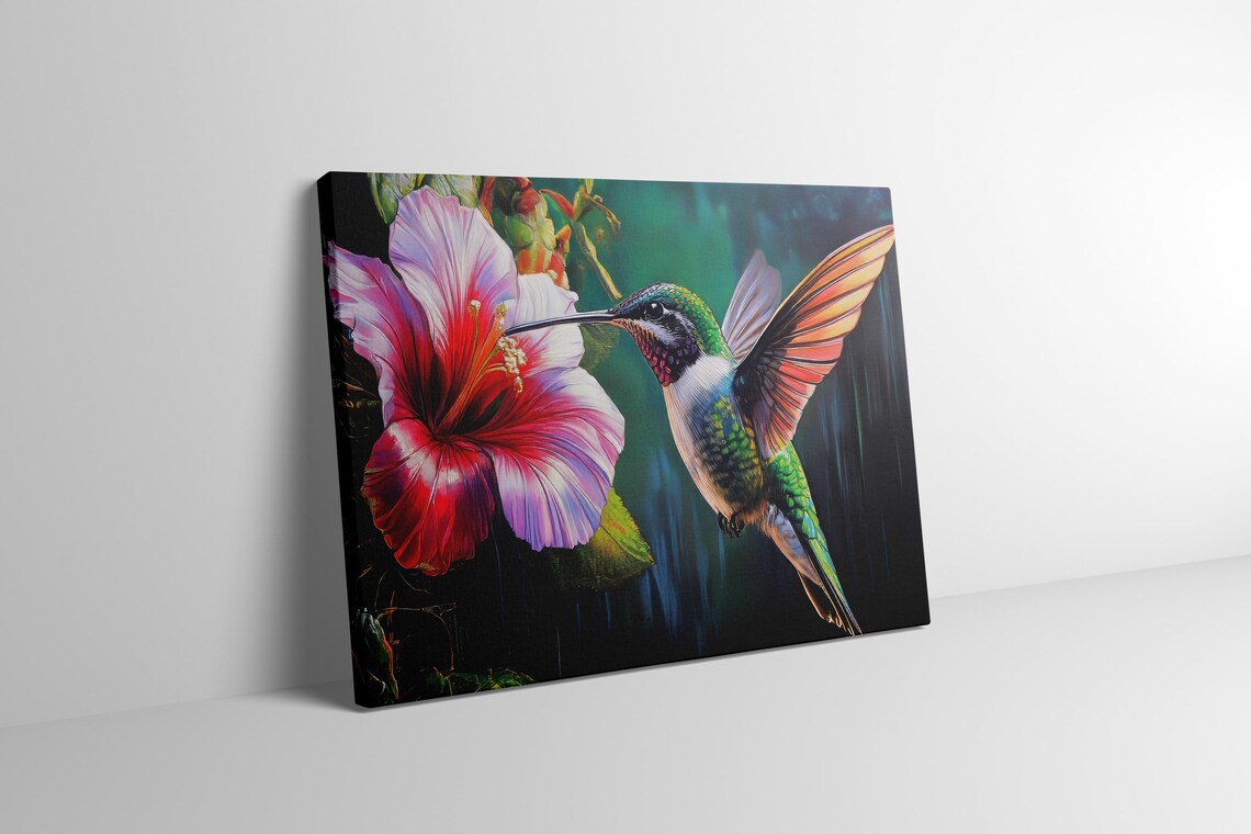 Hummingbird, Modern Nature Wall Art Print - Image 3