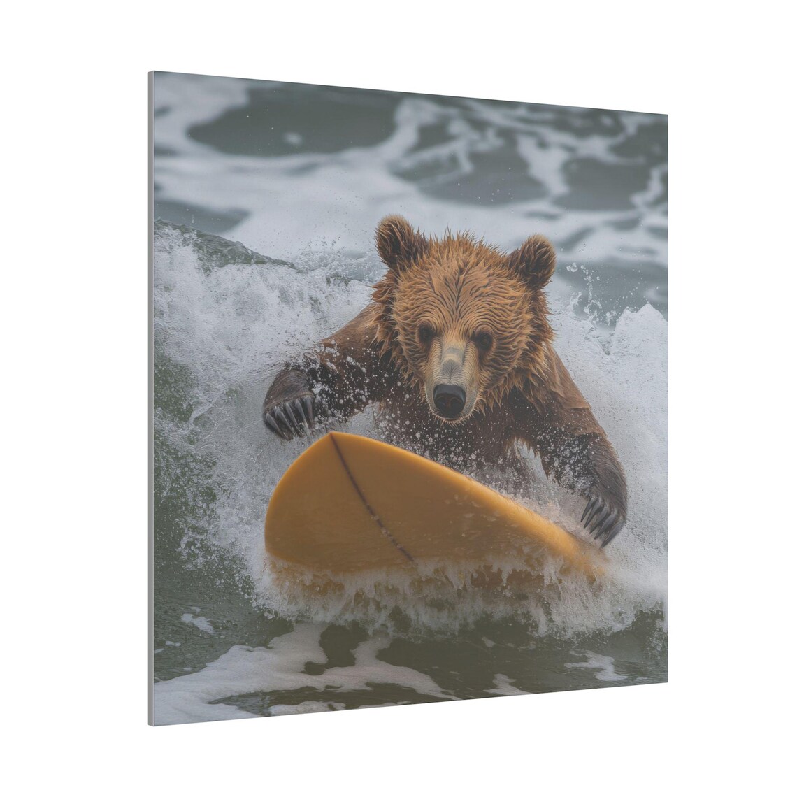 Bear Cute Surfing Beach Funny Poster Print - Image 2