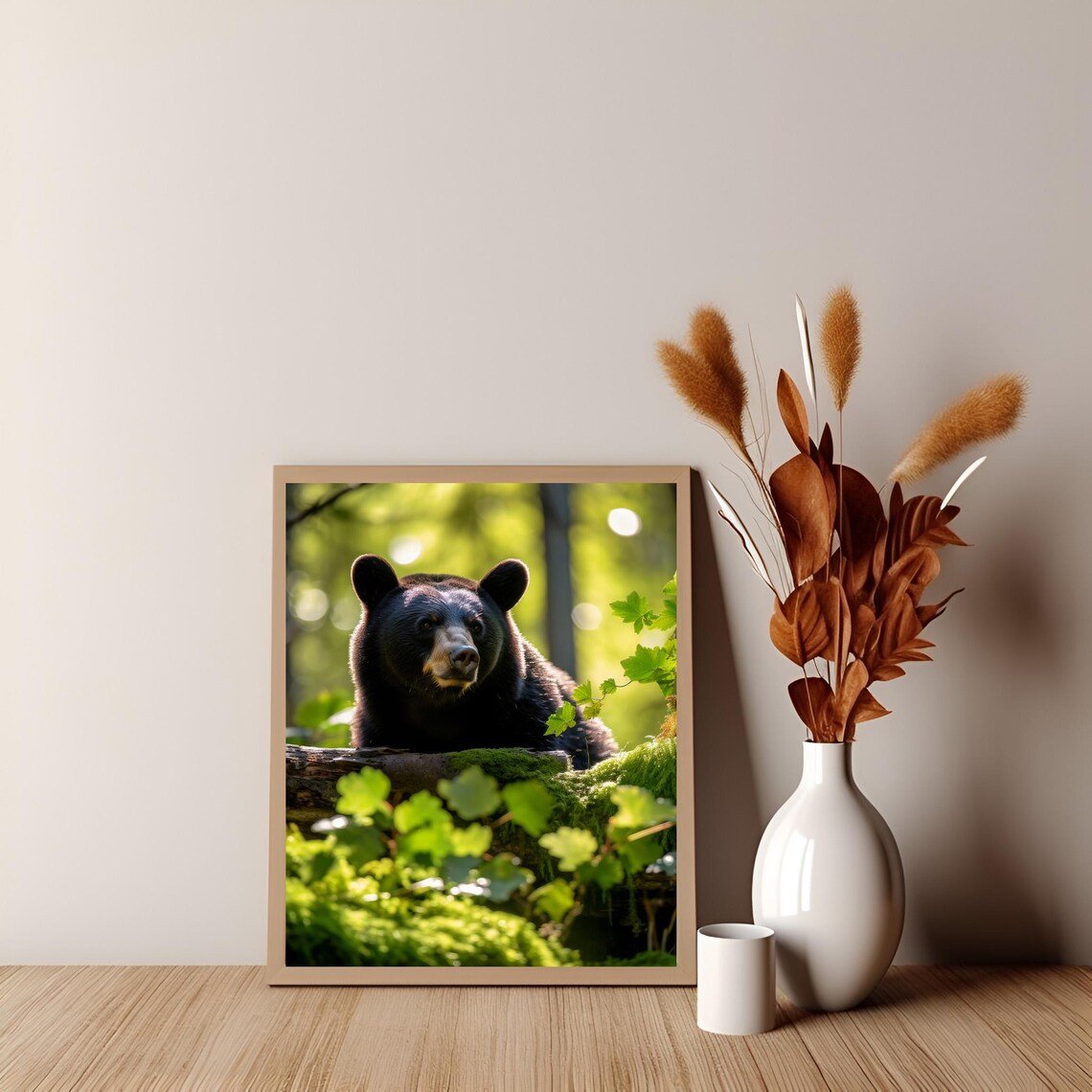 Black Bear Poster, Forest Mountain Nature Decor - Image 3