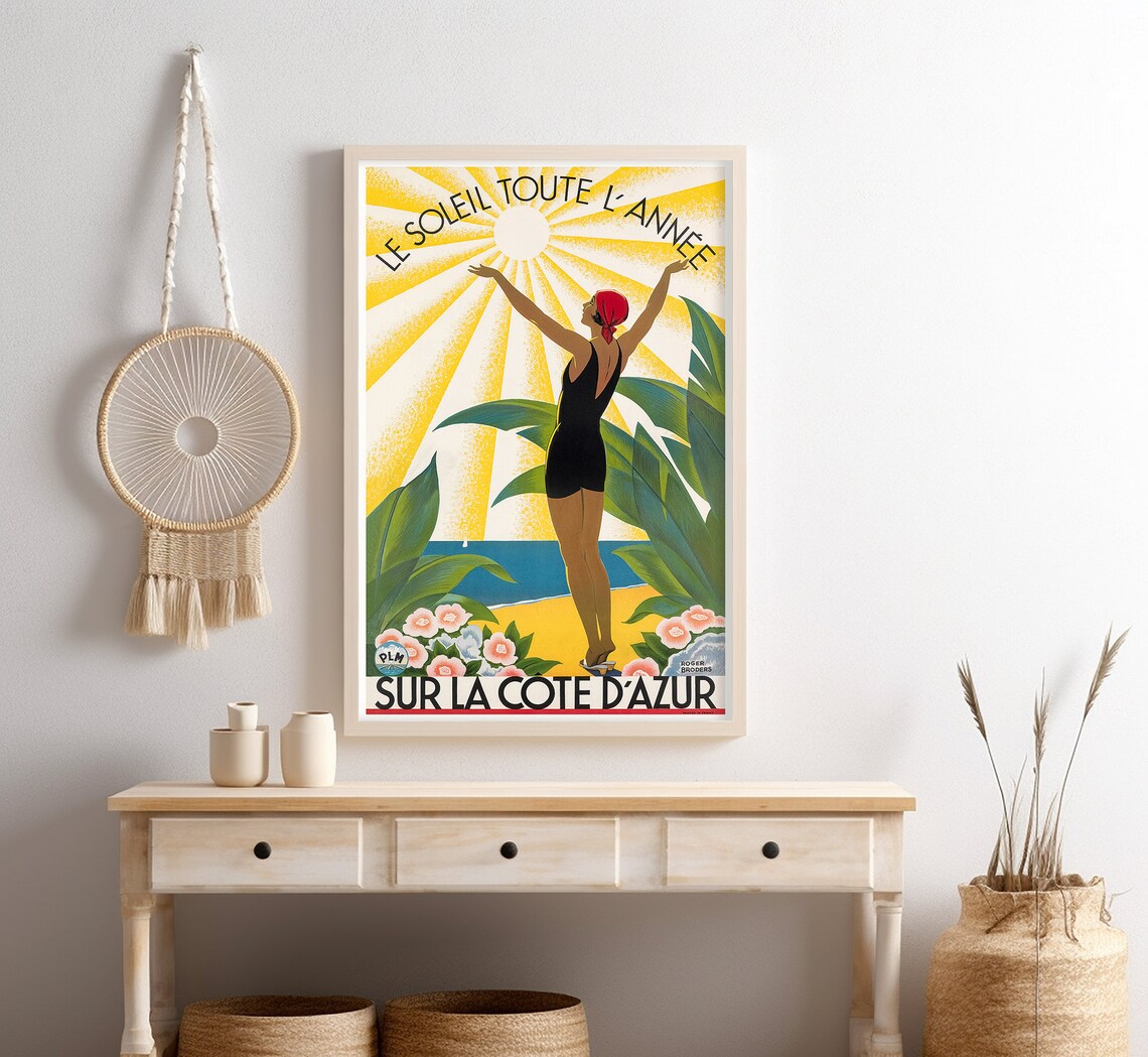 Sur La Cote Dazur France Vintage Travel Poster - Image 4