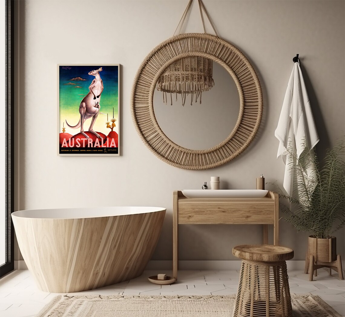 Australia Kangaroos Vintage Travel Poster Art Print - Image 3