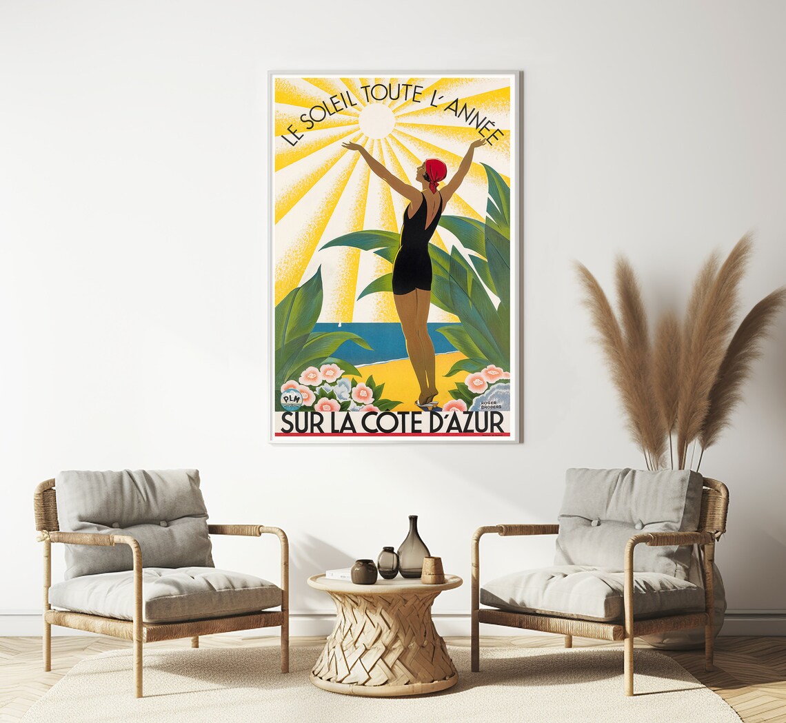 Sur La Cote Dazur France Vintage Travel Poster - Image 3