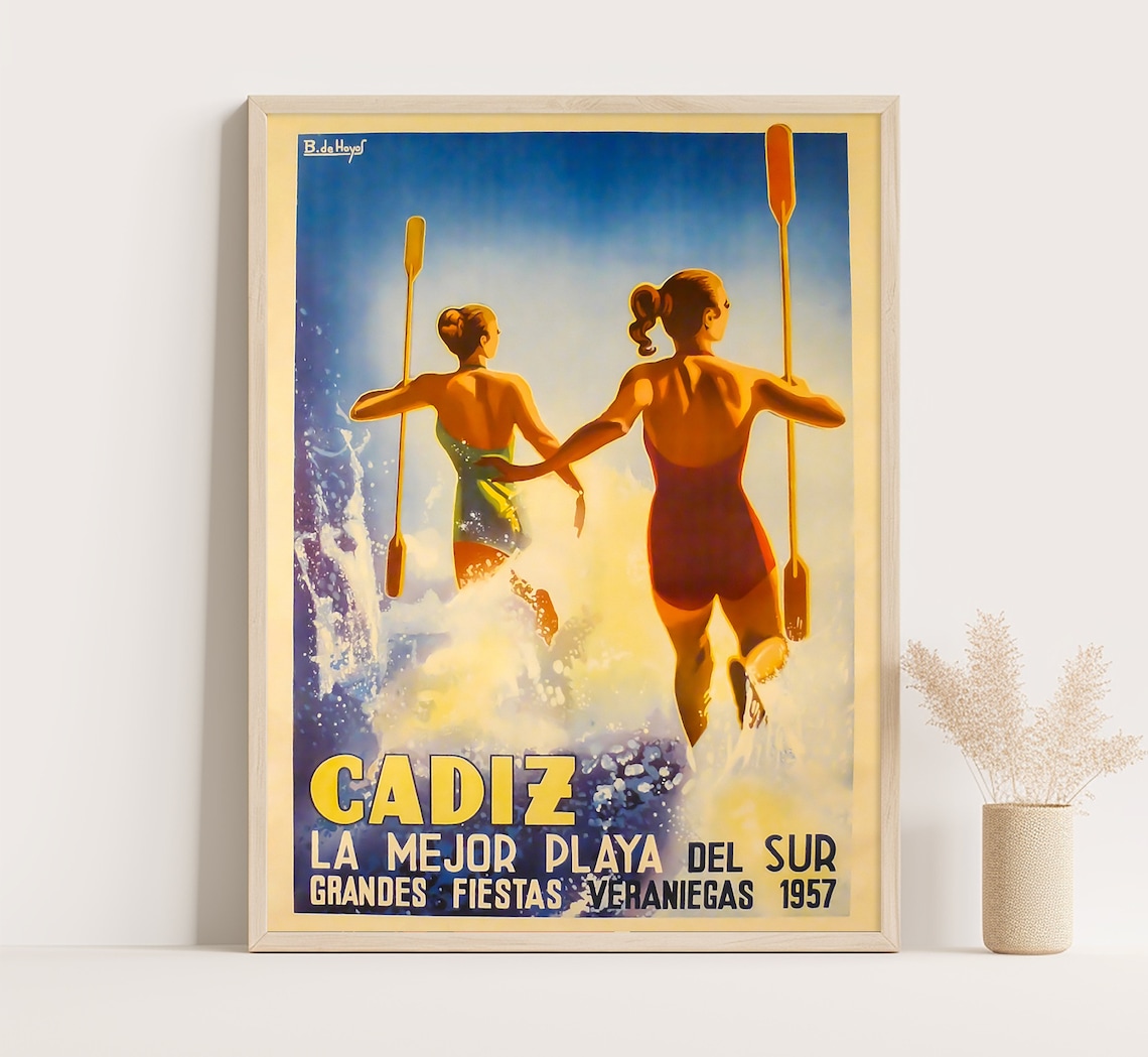 La Mejor Playa Del Sur, Cadiz Spain Travel Poster