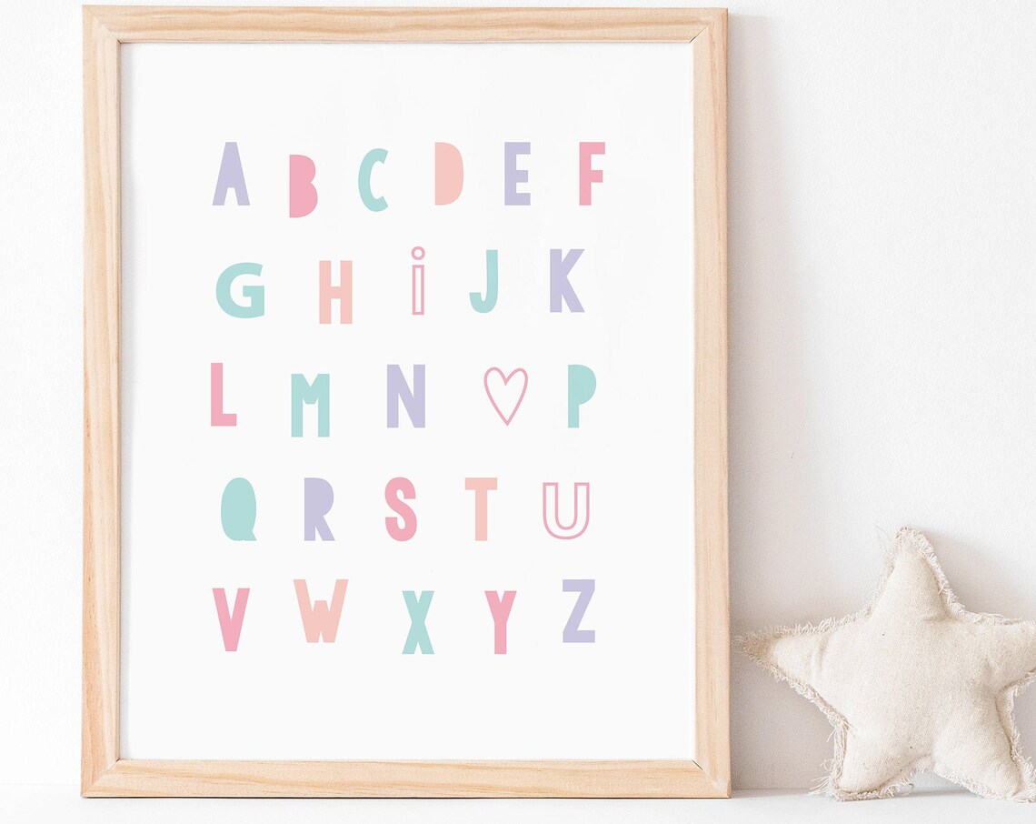 Alphabet Wall Art I Love You Poster Print