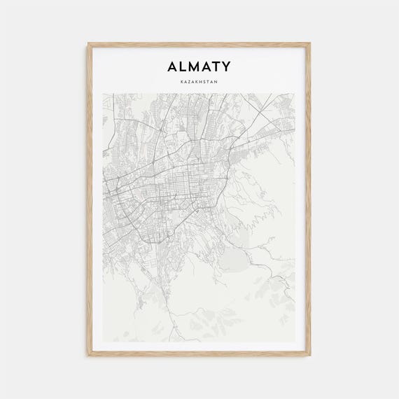 Almaty Personalized Map Art, Kazakhstan Travel Poster
