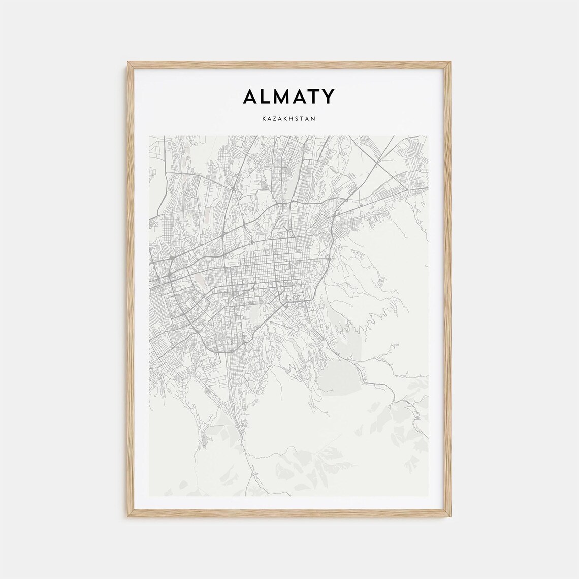 Almaty Personalized Map Art, Kazakhstan Travel Poster