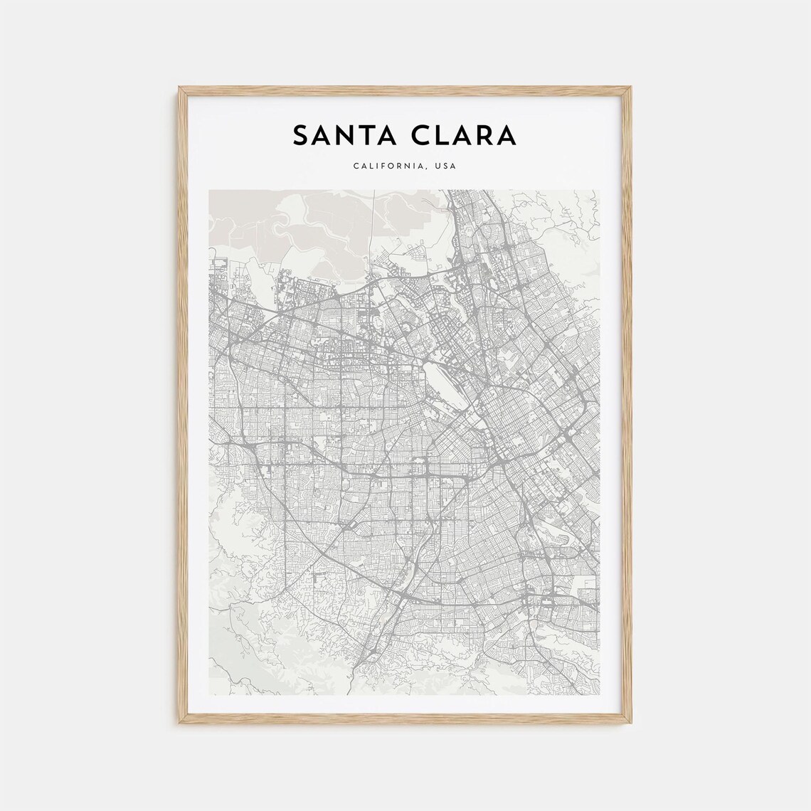 Santa Clara California USA Minimalist City Map Travel Poster