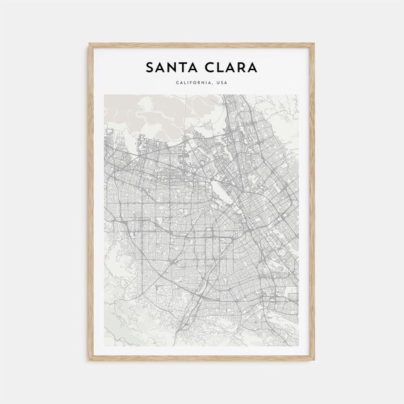 Santa Clara California USA Minimalist City Map Travel Poster