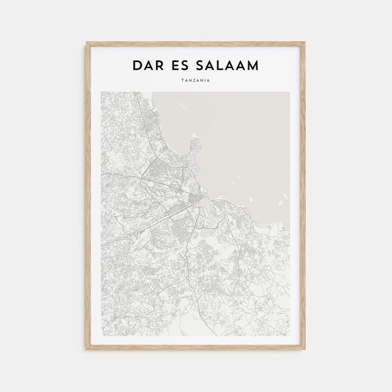 Dar Es Salaam Map Poster, Personalized Travel Art