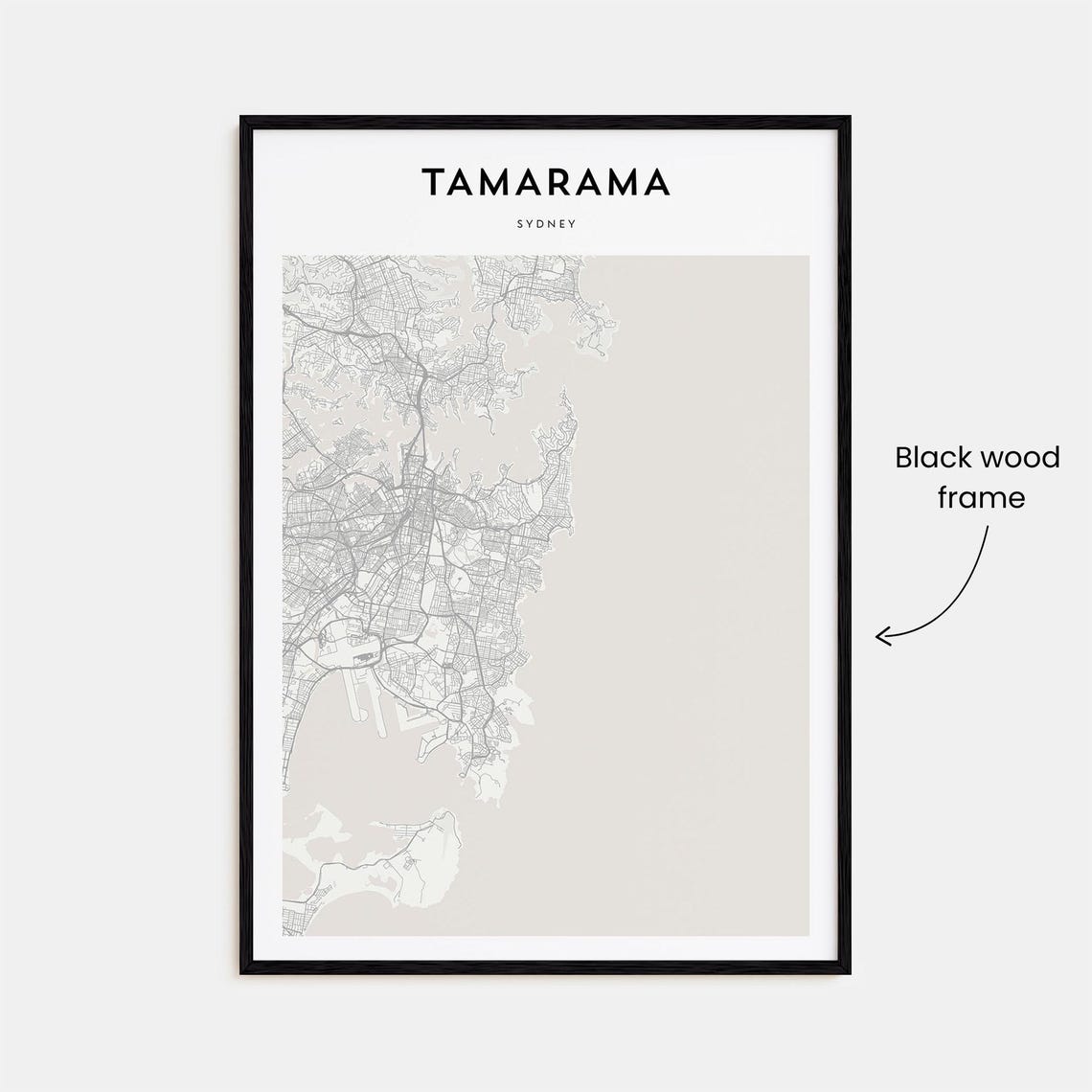 Tamarama Sydney Minimal Cream Coastal Map Travel Decor Poster - Image 3