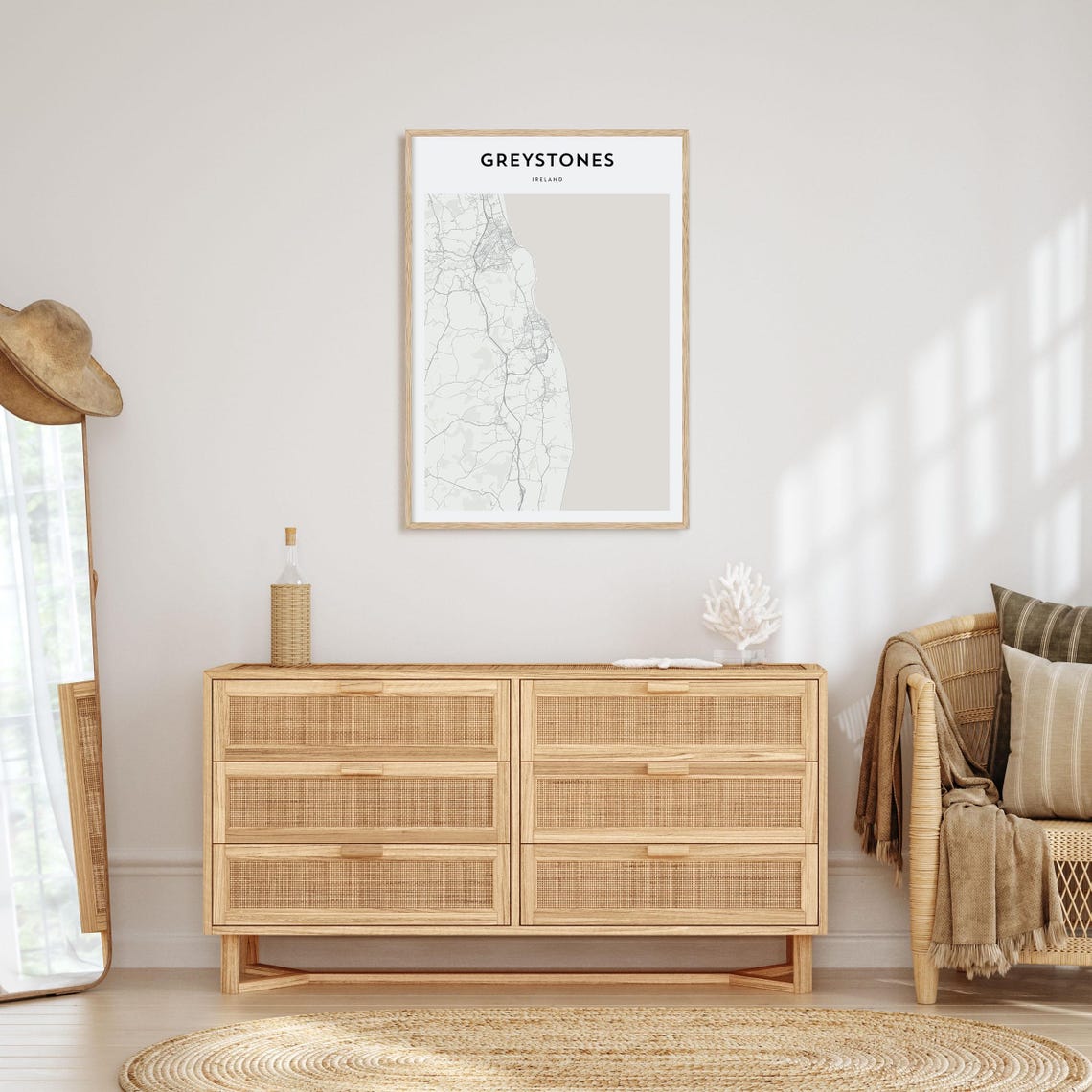 Greystones Ireland Minimalist Coastal Town Map Wall Decor Poster - Image 4