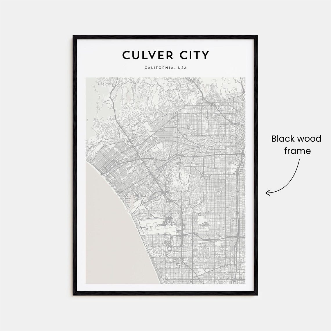 Culver City California Modern Minimalist City Street Map Travel Poster - Image 3