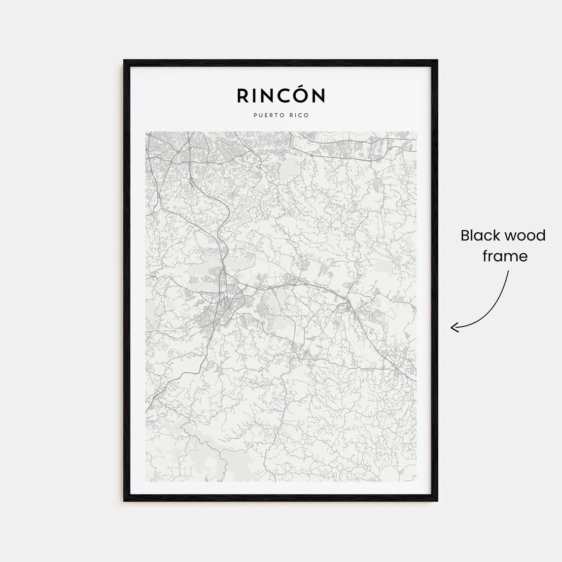 Rincon Puerto Rico Minimalist Street Map Surf Town Travel Poster - Image 3