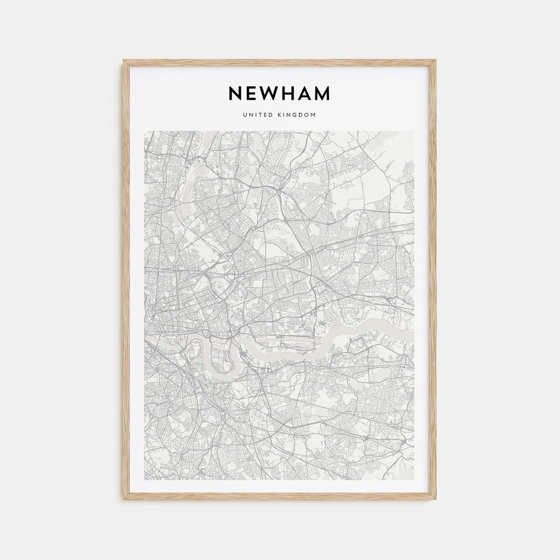 Newham United Kingdom City Street Map Minimalist Line Art Poster