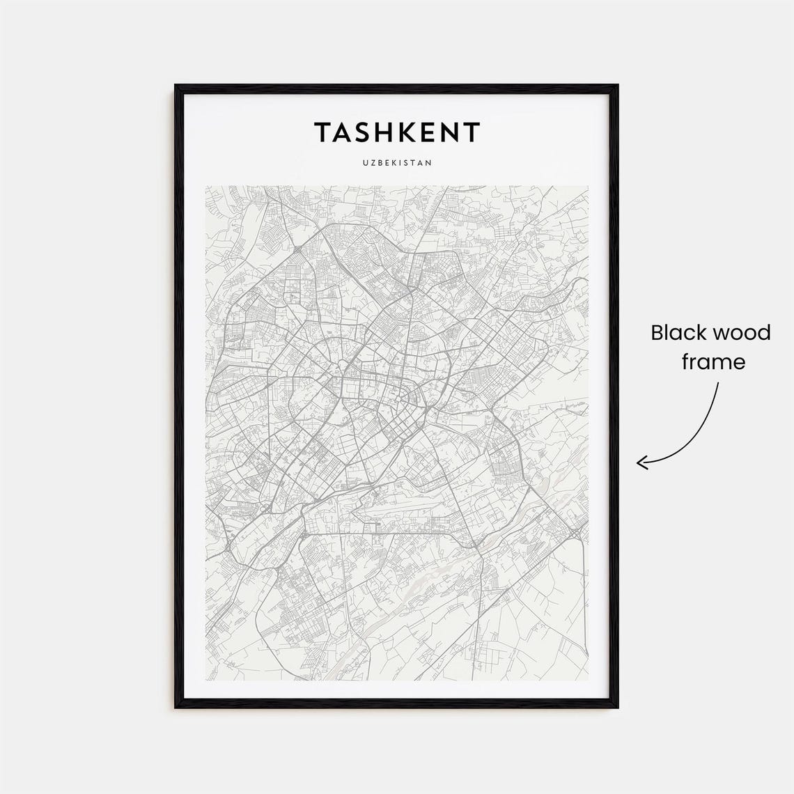 Tashkent Uzbekistan City Street Map Scandinavian Minimalist Poster - Image 3