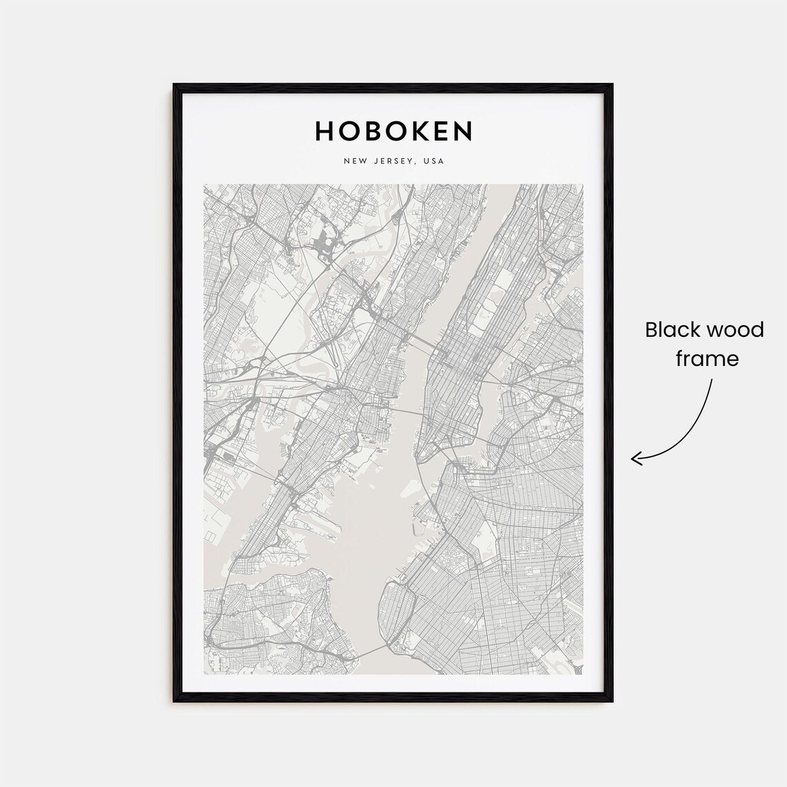 Hoboken Personalized Map Art, Travel Poster Print - Image 3