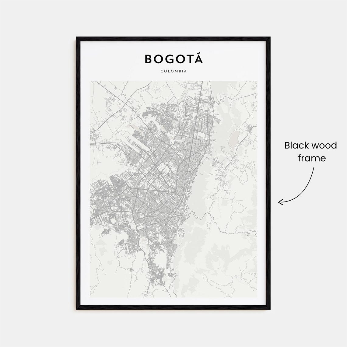 Bogota Colombia Street Map Poster Minimalist Modern Wall Decor - Image 3