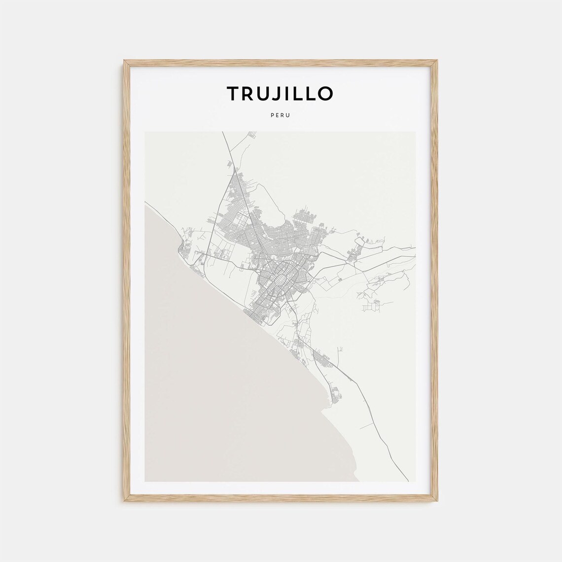 Trujillo Peru Elegant Minimalist City Street Map Travel Poster