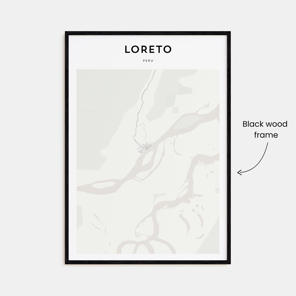 Loreto Peru Minimalist Street Map Poster For Modern Travel Decor - Image 3